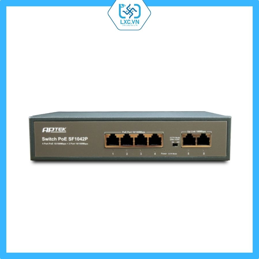 Switch 4 port PoE APTEK SF1042P | Chính hãng